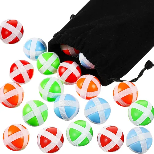 Skylety 20 bolas adhesivas para tablero de dardos de tela, gancho y bucle de dardos, bolas deportivas seguras, accesorios para fiestas en interiores