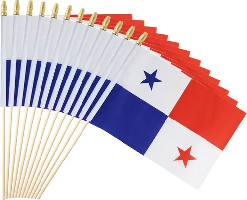 Miniatura 15 de Paquete de 25 banderas pequeñas de Estados Unidos en palo de mano para decoración del 4 de julio