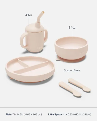 Miniatura 5 de Lalo First Bites - Juego de Alimentación de Silicona para Bebés - Suministros para Destete Dirigido por el Bebé - Silicona No Tóxica - Incluye 1