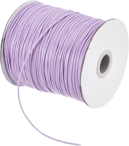 Miniatura 56 de MECCANIXITY Cordón encerado de poliéster encerado de 0.031 in, cuerda de cera de 175 yardas para hacer pulseras, collares, cuentas, joyería y Caqui