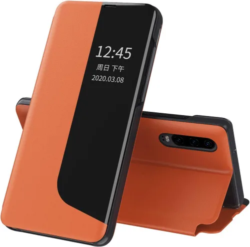 Miniatura 7 de Funda para Huawei P30 Lite, Clear View - Funda de piel sintética con función atril, funda protectora a prueba de golpes, color negro
