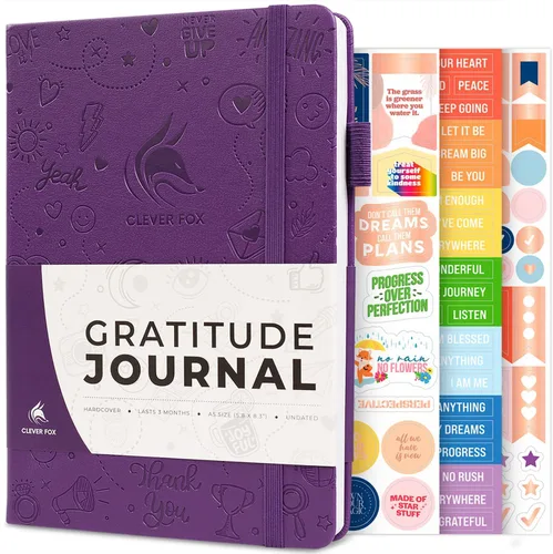 Miniatura 13 de Clever Fox Diario de gratitud grande – Diario de felicidad, positividad y afirmación – Cuaderno diario inspirador, 3 meses, 8.3 x 11 pulgadas