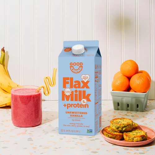 Miniatura 5 de Good Karma Leche de Lino de Vainilla Sin Azúcar +Proteína, 64 Onzas, 5g Proteína Vegetal + 1200mg Omega-3 Por Porción, Alternativa de Leche No