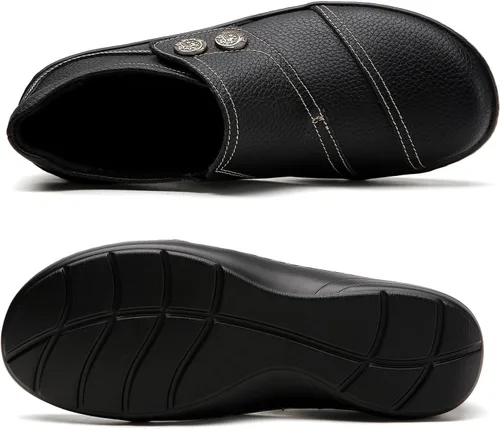 Miniatura 2 de Mocasines Penny y zapatos sin cordones para mujer, zapatos planos de cuero para conducir, cómodos zapatos de trabajo para caminar