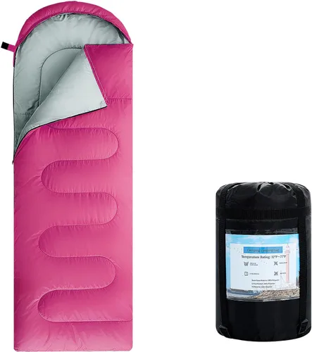Miniatura 8 de Sacos de Dormir para Adultos, Niños y Niñas - Saco de Dormir Ligero Impermeable para Clima Cálido y Frío con Mochila Compacta, Ideal para 3-4