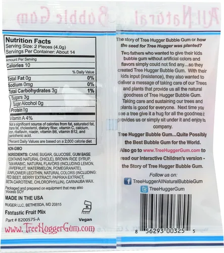 Miniatura 2 de TREEHUGGER Fantastic Fruit Bubble Gum, 2 onzas
