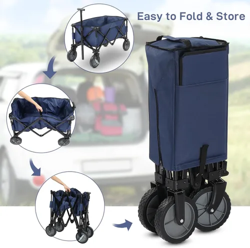 Miniatura 3 de Carro plegable, playa con ruedas grandes para arena, carrito de comestibles, ruedas todo terreno, comestibles de jardín para compras, picnic