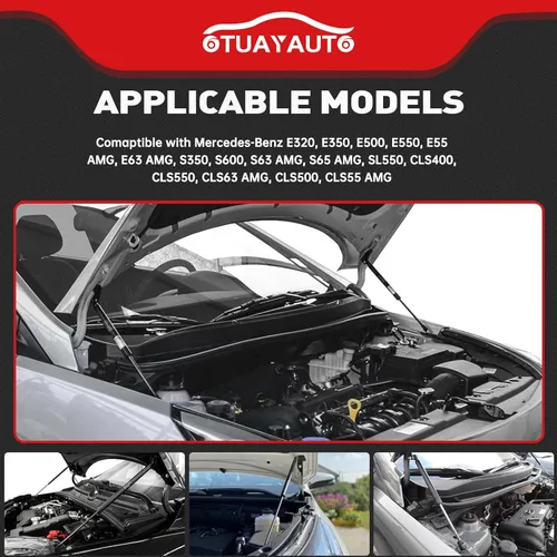 Miniatura 2 de OTUAYAUTO Soportes de elevación de capó delantero, amortiguadores de gas, muelles de repuesto para Mercedes-Benz E320 E350 E500 E550, S350 S600