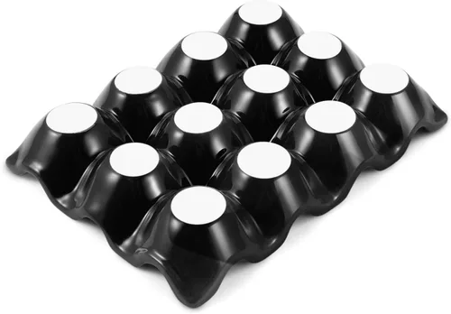 Miniatura 8 de Flexzion Bandeja de Cerámica para 12 Huevos - Portahuevos de Porcelana para Docena Completa Contenedor Organizador de Almacenamiento Soporte