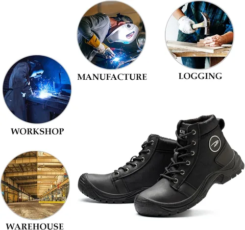 Miniatura 5 de XUNRUO Botas de punta de acero para hombres y mujeres, zapatos ligeros de seguridad para el trabajo, zapatos industriales y transpirables