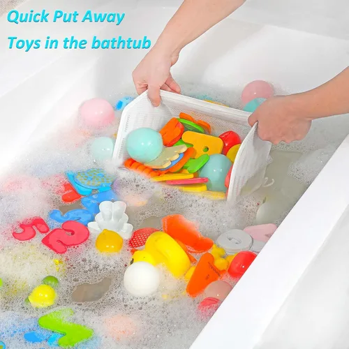 Miniatura 2 de Ligereza Juego de 3 piezas de soporte para juguetes de baño, organizador de juguetes de baño, soporte multifuncional para juguetes de bañera