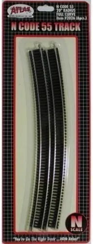 Miniatura 2 de N Code 55 Níquel Plata 20" Radius Curva Completa Track (6) Atlas Trains