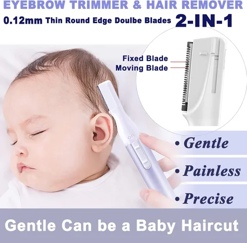 Miniatura 5 de LAIKME Recortador eléctrico de cejas para mujeres, depilación facial para hombres, mini depiladora para bikini, removedor de cara, barbilla