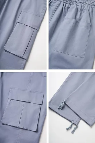 Miniatura 6 de THWEI Pantalones cargo para hombre, pantalones deportivos casuales de algodón, holgados, rectos