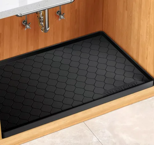 Miniatura 13 de Winisok Alfombrilla de silicona para debajo del fregadero de 19 x 19 pulgadas, artículos esenciales de cocina y artilugios, forro de estante