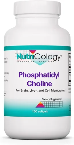 NutriCology Fosfatidilcolina - 385 mg de lecitina de fosfatidilcolina - Soporte para el cerebro, el hígado y la membrana celular - Cápsulas de gel