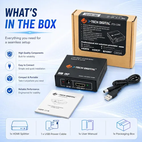 Miniatura 6 de J-Tech Digital, divisor de potencia, versión 1.3 certificado con Deep Color y HD Audio
