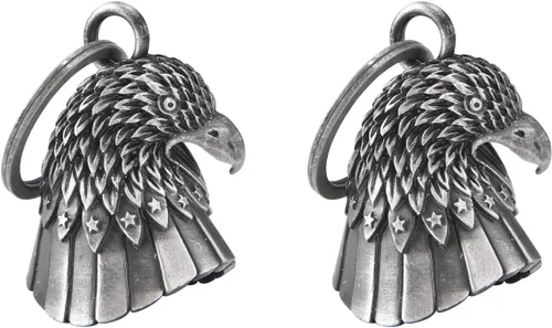 【Paquete de 2】 Campanas de motocicleta para motociclista Guardián de montar campanas con colgador, accesorio de motocicleta o llavero para buena