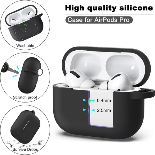 Miniatura 6 de Funda para AirPods con llavero, protección completa, de silicona, accesorios para AirPods, funda para hombres, mujeres y adolescentes, con estuche
