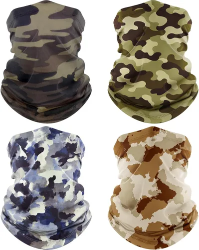 Miniatura 8 de ROXUN Paquete de 4 Polainas para Cuello, Bufanda con Protección UV, Máscara Facial Transpirable y Refrescante, Bandana para Senderismo