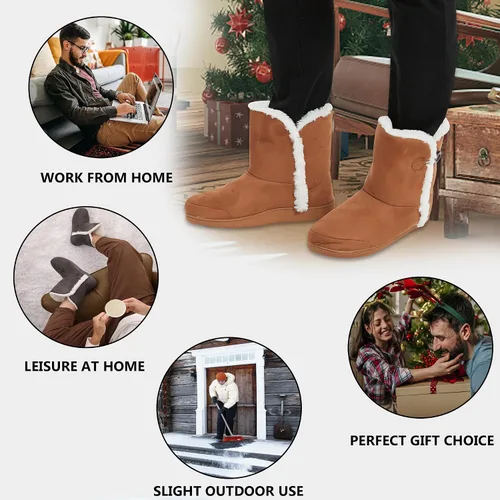 Miniatura 6 de Home Slipper Pantuflas para hombre, suaves y cálidas de espuma viscoelástica para invierno, para interiores