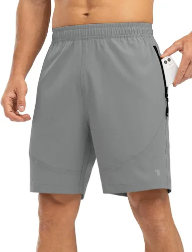 Rdruko Pantalones cortos de senderismo para hombre con bolsillos con cremallera, 7 pulgadas, ligeros, de secado rápido, pantalones cortos de