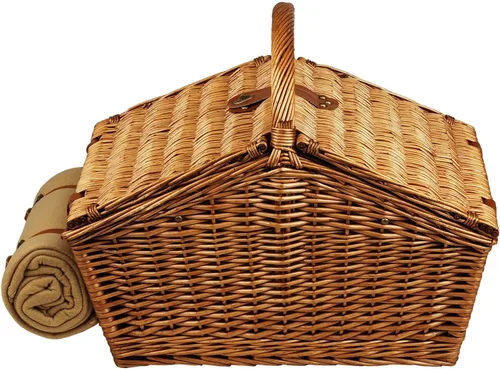 Miniatura 2 de Picnic at Ascot Huntsman - Cesta de picnic estilo inglés con servicio para 4, juego de café y manta, diseñada, montada y aprobada de calidad