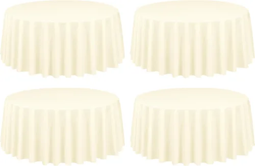 Miniatura 111 de Showgeous Paquete de 4 manteles rectangulares de poliéster de 60 x 102 pulgadas, resistentes a las arrugas, lavables, para bodas, mesas de comedor