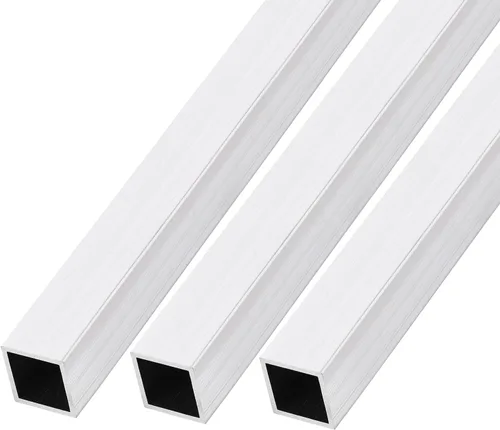 Miniatura 6 de METALLIXITY Tubo cuadrado de aluminio (0.787 in x 0.787 in x 0.031 in x 7.874 in) 3 piezas, tubo de aluminio 6063 - para muebles del hogar