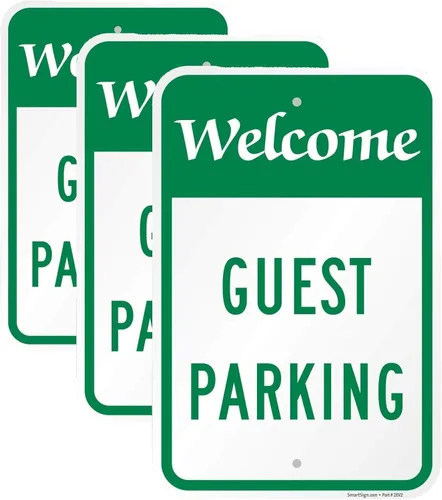 Miniatura 5 de SmartSign Letrero "Welcome - Guest Parking" Aluminio de 12 x 18 pulgadas