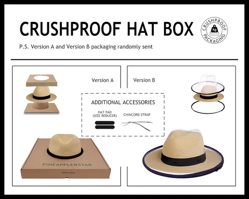 Miniatura 3 de Pineapple&Star Sun Straw Fedora - Sombrero de playa con trenza fina UPF50+ para unisex