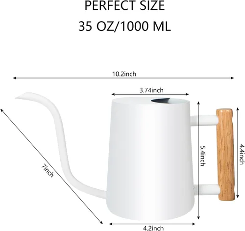 Miniatura 5 de Regadera para plantas de interior, regadera pequeña de acero inoxidable de 35 onzas, regadera decorativa moderna con boquilla larga para plantas