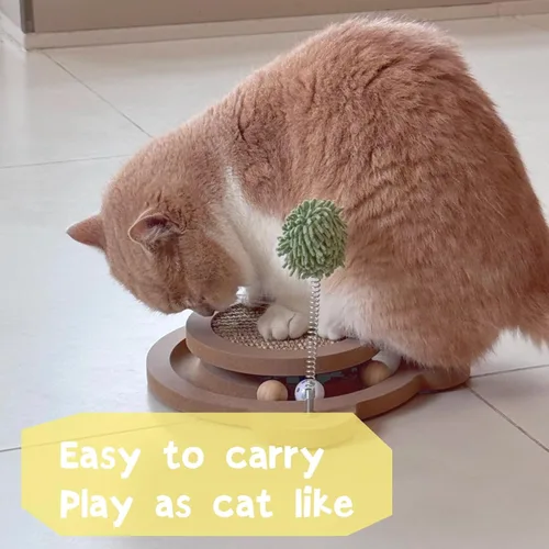 Miniatura 4 de Lindo rascador de gato, juguetes rascadores interactivos para gatos de interior y gatito natural de sisal para gatos, pelotas de pista, juguete