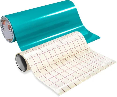 ORACAL 651 - Rollo de vinilo adhesivo brillante de 12 x 30 in para máquinas de silueta, cricut y troquelado, incluye rollo de papel de transferencia