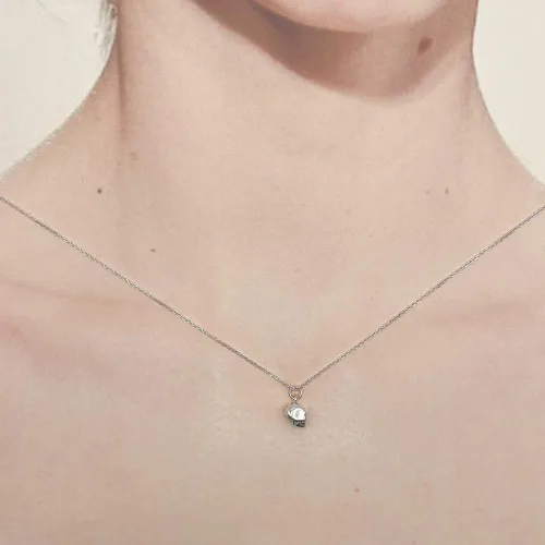 Miniatura 2 de KEVIN N ANNA Collar de plata de ley con dije de calavera pequeña, 18 pulgadas
