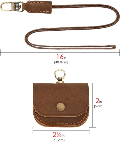 Miniatura 2 de Musiin Bolsa de cuero de alta calidad compatible con Airpods Pro 2/1 y auriculares, funda protectora de almacenamiento, funda de transporte portátil