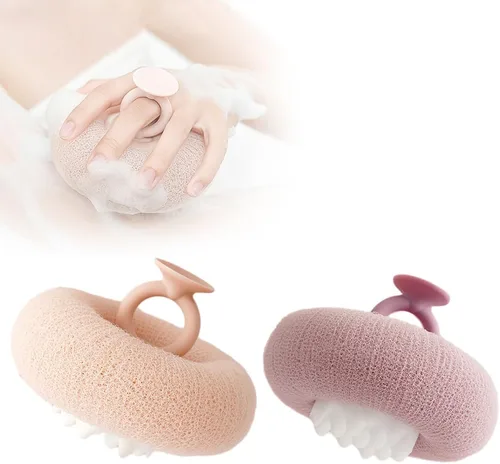 Miniatura 8 de Bola de baño con ventosa de girasol súper suave, accesorios de baño de girasol mejorados 2025 para mujeres, esponja de baño exfoliante de malla
