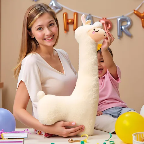 Miniatura 5 de Ryttir Peluche de llama grande de 29.5 pulgadas, 15% Chubbier, almohada corporal de alpaca suave con peso para niños y adultos, regalo perfecto