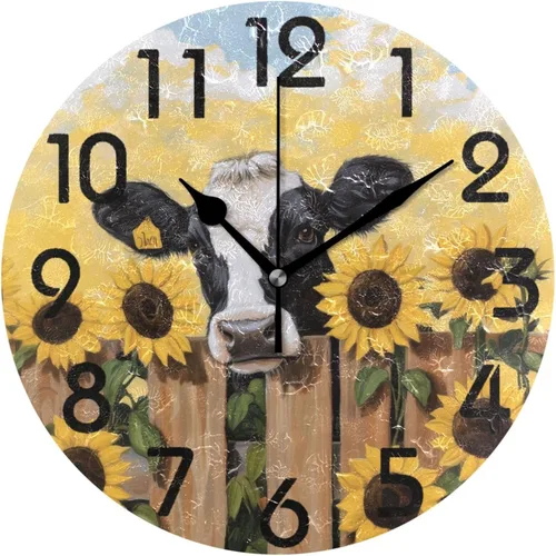 Miniatura 21 de Pretty Sping Flowers Birdhouse Family Birds Reloj de pared redondo, 10 pulgadas, analógico, silencioso, sin tictac, para el hogar, cocina, sala