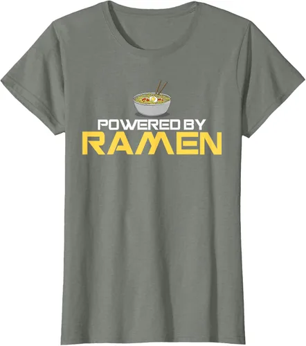Miniatura 12 de Camiseta de fideos de anime japoneses Powered By Ramen, Negro, S