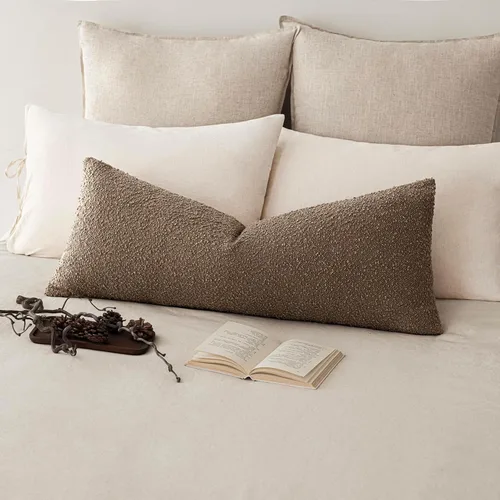 Miniatura 94 de Foindtower Fundas de almohada decorativas con textura de boucle, fundas de almohada sólidas, neutrales, suaves y acogedoras para silla, sofá