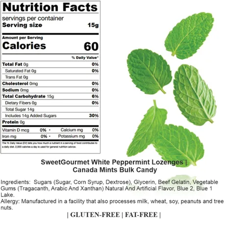 Miniatura 2 de SweetGourmet Pastillas de menta blanca Caramelos a granel de mentas de Canadá 1 libra