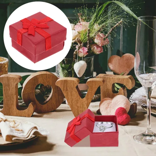 Miniatura 3 de Hemoton 24 cajas pequeñas de joyería rojas para anillos y aretes, cajas compactas para boda, compromiso, cumpleaños, aniversario, presentación