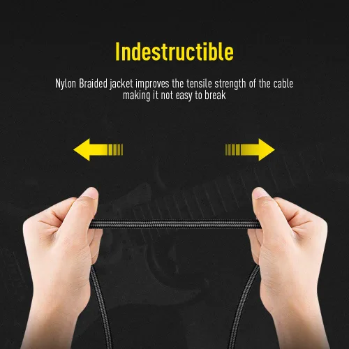 Miniatura 4 de SONICAKE Cable de guitarra de 10 pies para guitarra, bajo, guitarra eléctrica, instrumento de mandolina eléctrica, amplificador de audio, ángulo