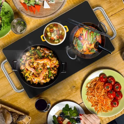 Miniatura 2 de NutriChef - Charola para conservar los alimentos calientes. Plato caliente para alimentos con vidrio resistente que irradia calor