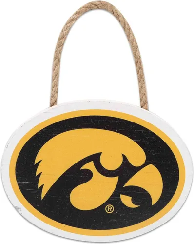 Decoración de pared de madera colgante con logotipo de Hawkeyes de la Universidad de Iowa - Decoración pequeña de Hawkeyes de Iowa - Gran idea de