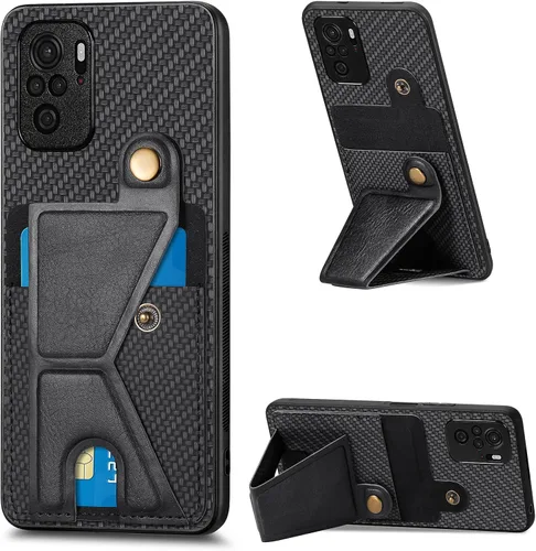 Miniatura 76 de Funda para Xiaomi Poco M5s 4G, Funda para Redmi Note 10 4G / Note 10S 4G / Note 11 SE (India) Funda de cuero PU ranuras para tarjetas Soporte