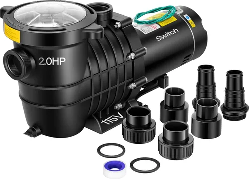Miniatura 12 de VIVOHOME Potente motor de cobre de 1.5 HP 6500 GPH Bomba de piscina de doble voltaje autorecortable en/sobre el suelo con unión de 1.25 pulgadas