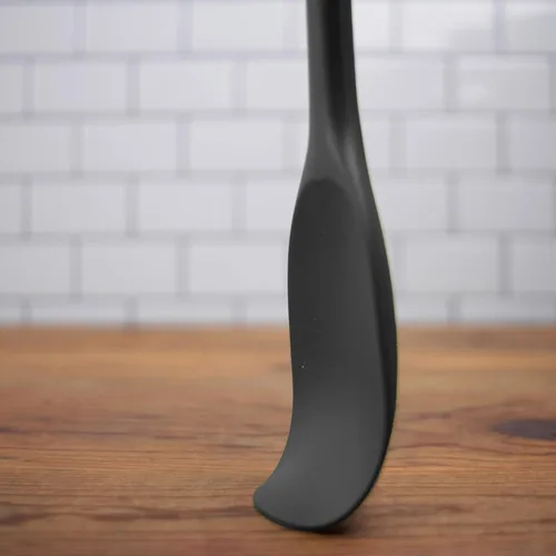 Miniatura 2 de RSVP International (ELA-WH) Cuchara de espátula de silicona favorita de Ela, negro, 11 pulgadas, silicona sin BPA, mezcla de baterías gruesas