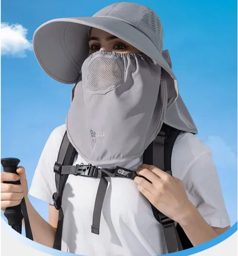 Miniatura 2 de KORADI Sombreros de pesca solar para mujer, ala ancha, protección UV, plegable, sombrero de verano con solapa desmontable